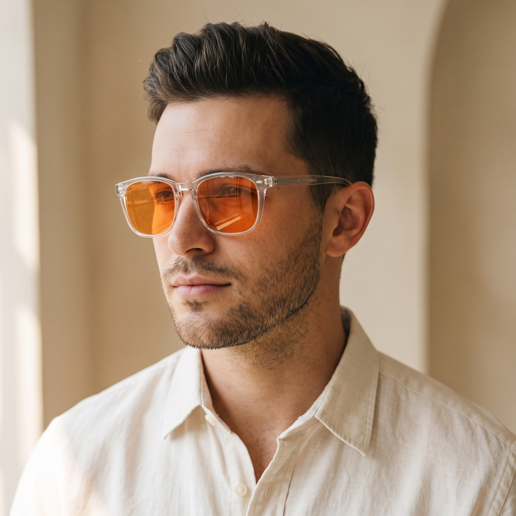 Clear / Orange | worn, men's styling