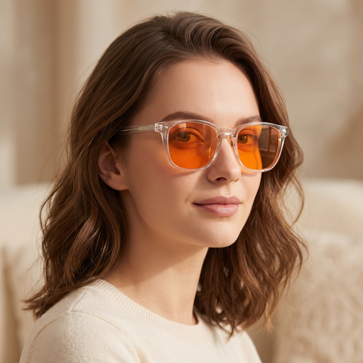 Clear / Orange | worn, women's styling