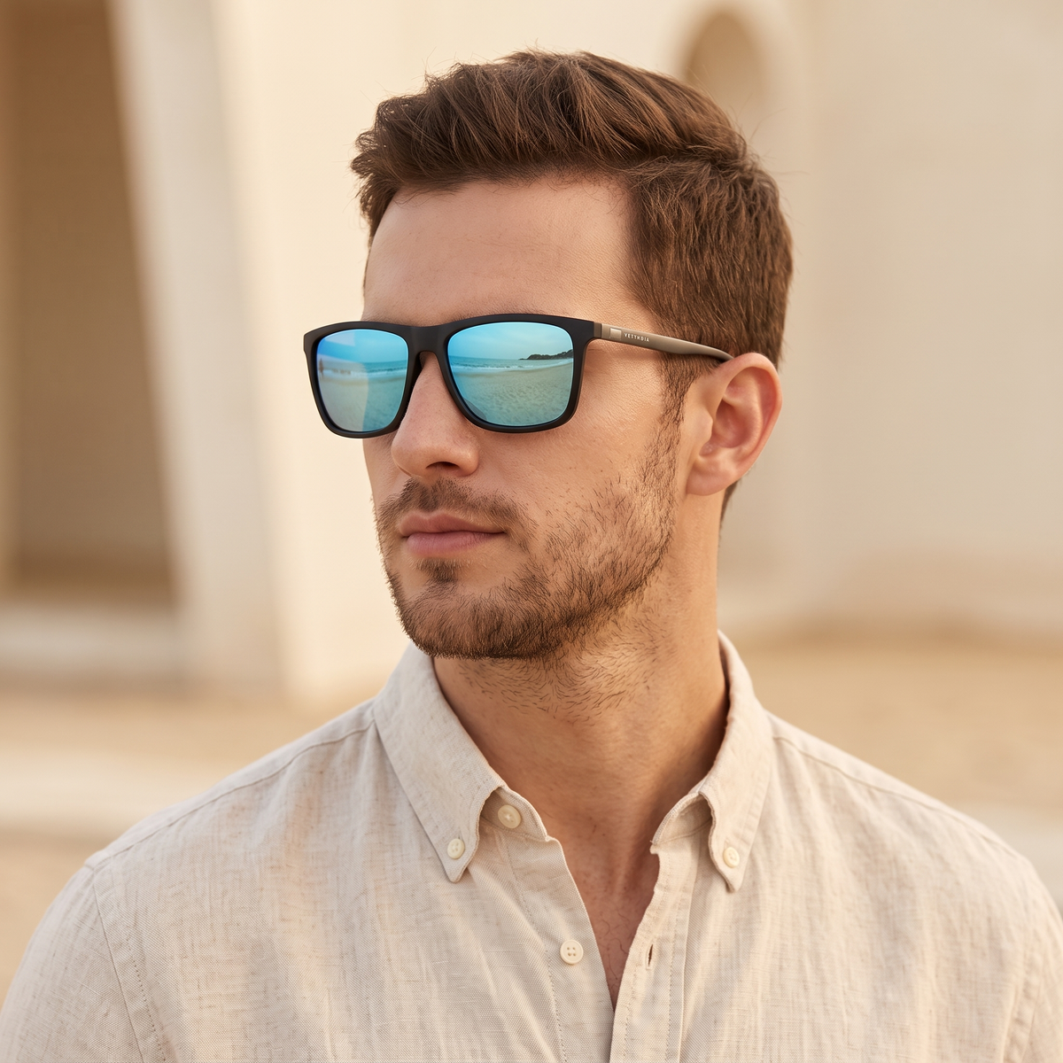 Black Gunmetal / Ice Blue | worn, men's styling