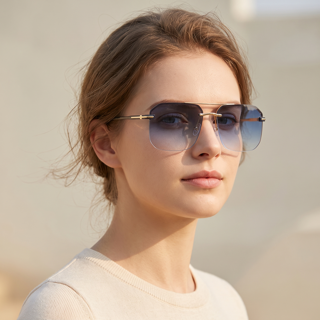 Gold / Blue Gradient | worn, women's styling