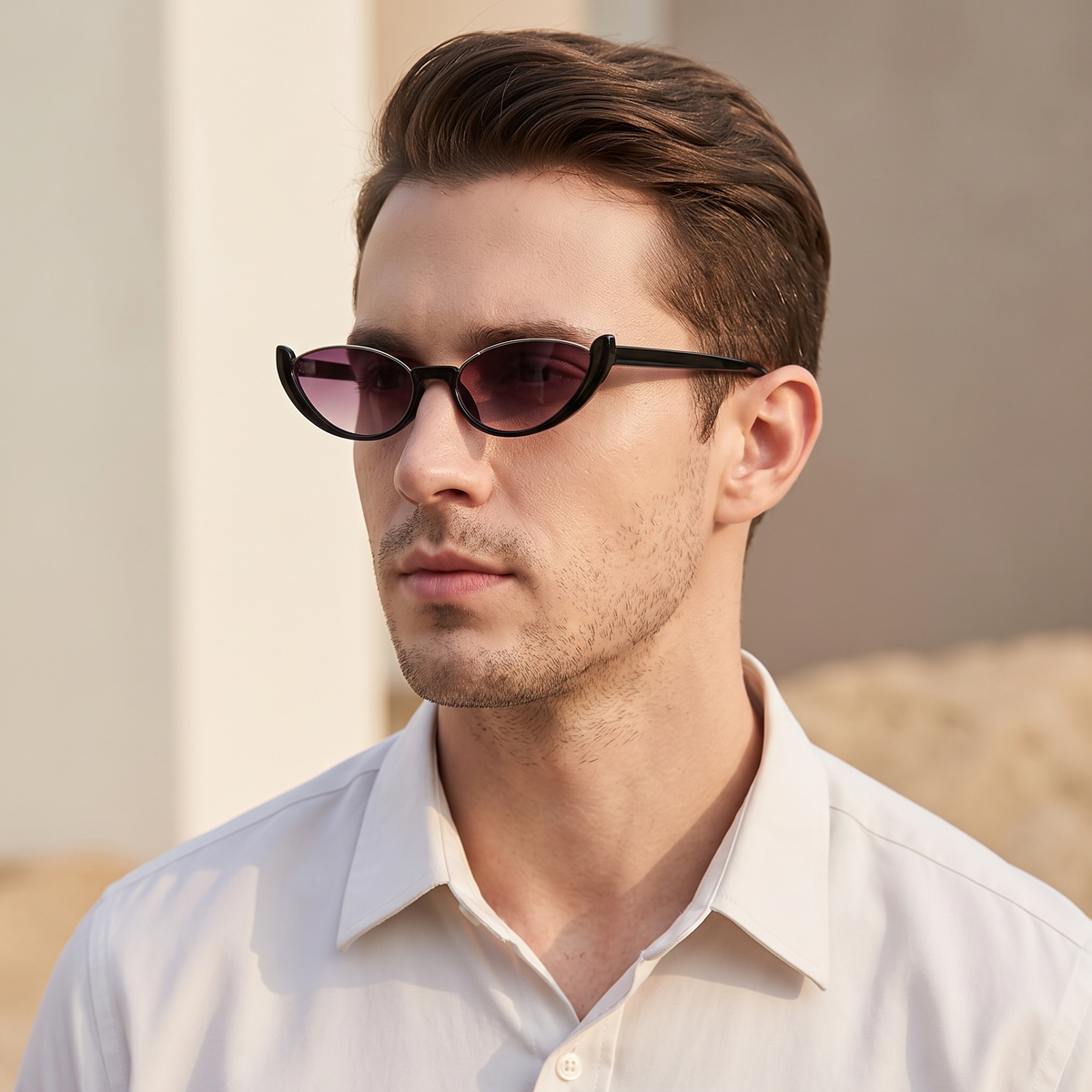 Black / Purple Gradient | worn, men's styling