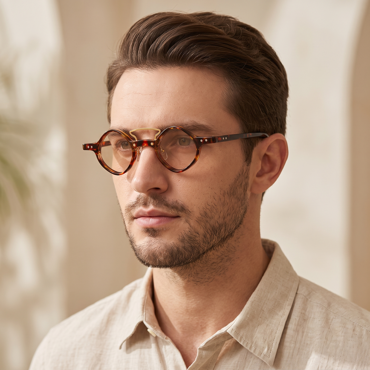Tortoise / Peach | worn, men's styling
