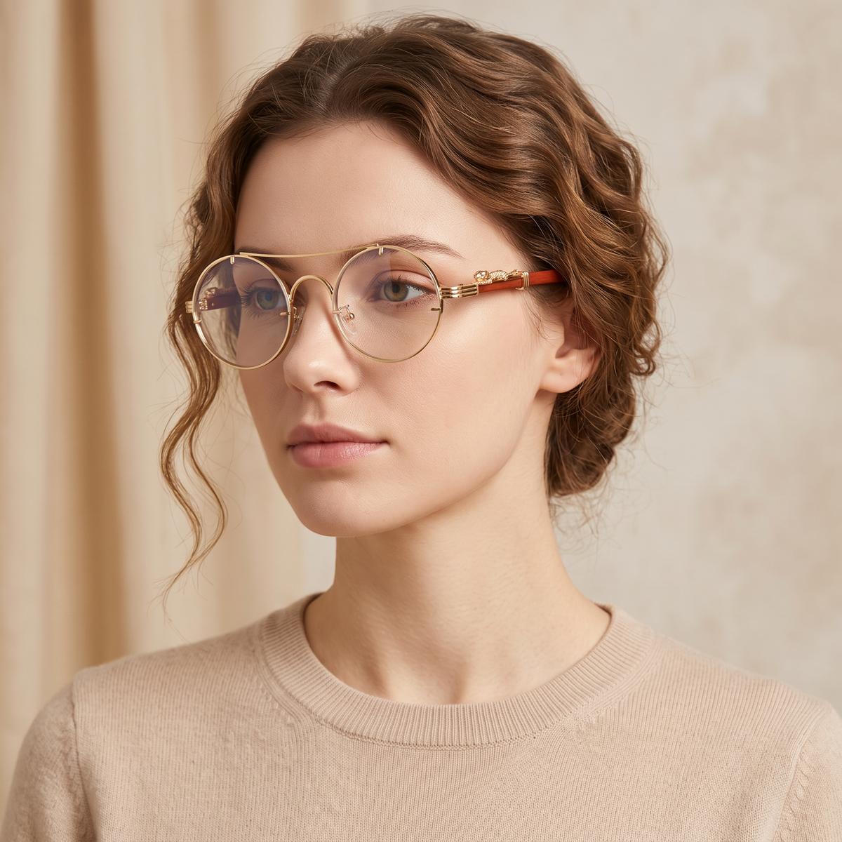 Gold / Clear | worn, women's styling