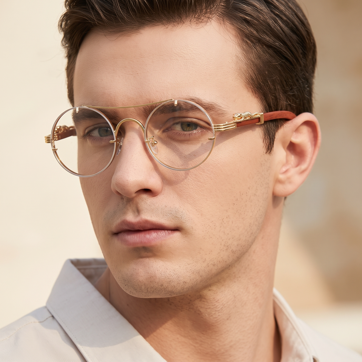 Gold / Clear | worn, men's styling