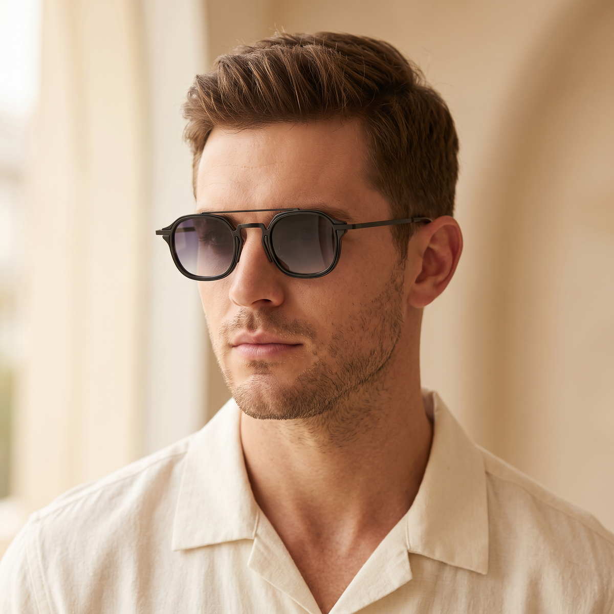 Black / Grey Gradient | worn, men's styling